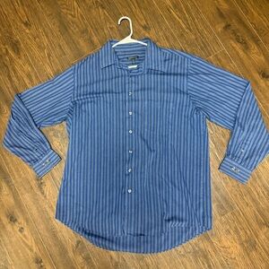 VAN HEUSEN BLUE LONG SLEEVE BUTTON DOWN XLT 17-17 1/2